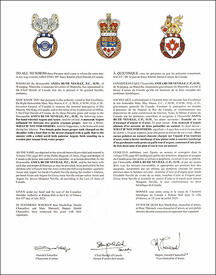 Lettres patentes concédant des emblèmes héraldiques à Anita Ruth Neville Lettres patentes concédant des emblèmes héraldiques à Anita Ruth Neville