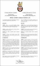 Lettres patentes enregistrant les emblèmes héraldiques de Philip Alfred Conrad Chaplin