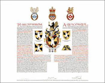 Lettres patentes concédant des emblèmes héraldiques à Robert Francis Campbell Lettres patentes concédant des emblèmes héraldiques à Robert Francis Campbell