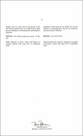 Lettres patentes enregistrant les emblèmes héraldiques de Paul L'Anglais