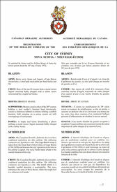 Letters patent registering the heraldic emblems of the City of Sydney