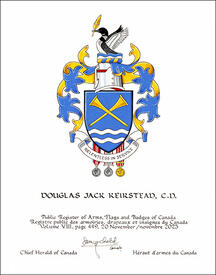 Lettres patentes concédant des emblèmes héraldiques à Douglas Jack Keirstead