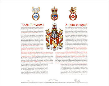 Lettres patentes concédant des emblèmes héraldiques à Dylan Robert Joseph Marando Lettres patentes concédant des emblèmes héraldiques à Dylan Robert Joseph Marando