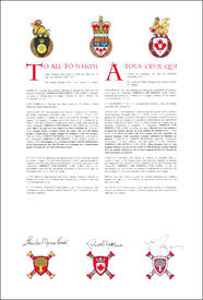 Letters patent granting heraldic emblems to Norman Lim Kwong