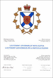 Lettres patentes concédant un insigne d'Office au Lieutenant-gouverneur de la Nouvelle-Écosse