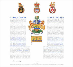 Letters patent granting heraldic emblems to The Town of St. Walburg Letters patent granting heraldic emblems to The Town of St. Walburg