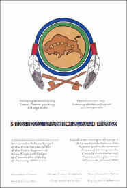Letters patent granting a Badge to the Siksika Nation