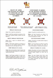 Lettres patentes concédant des emblèmes héraldiques à l'Autorité héraldique du Canada Lettres patentes concédant des emblèmes héraldiques à l'Autorité héraldique du Canada