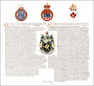 Lettres patentes concédant des emblèmes héraldiques à Wesley Drewett Black