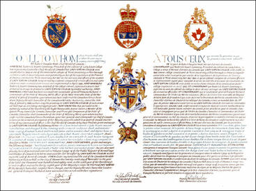 Letters patent granting heraldic emblems to Lady Eaton College Letters patent granting heraldic emblems to Lady Eaton College