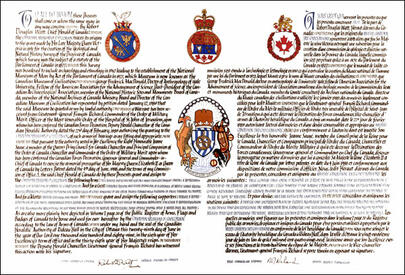 Letters patent granting heraldic emblems to the Canadian Museum of Civilization