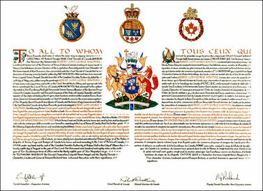Letters patent granting Armoirial Bearings to Robert Lloyd George Macphail Letters patent granting Armoirial Bearings to Robert Lloyd George Macphail
