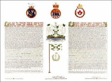 Letters patent granting heraldic emblems to the City of Charlottetown