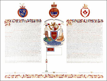 Letters patent granting heraldic emblems to the County of Prince Edward