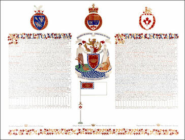 Letters patent granting heraldic emblems to the County of Prince Edward