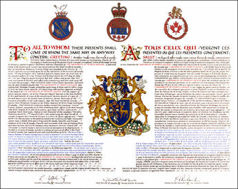 Letters patent registering the heraldic emblems of The University of Trinity College