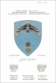 Letters patent granting heraldic emblems to Jules Léger