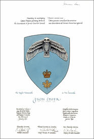 Letters patent granting heraldic emblems to Jules Léger Letters patent granting heraldic emblems to Jules Léger