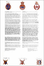 Letters patent granting heraldic emblems to Edward Richard Schreyer