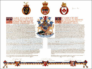 Letters patent granting heraldic emblems to Ramon John Hnatyshyn