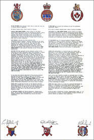 Lettres patentes concédant des emblèmes héraldiques à Fred Rennie Coates Lettres patentes concédant des emblèmes héraldiques à Fred Rennie Coates