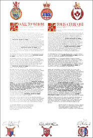 Letters patent granting heraldic emblems to the Statistical Society of Canada