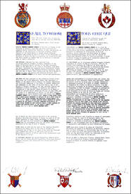 Lettres patentes concédant des emblèmes héraldiques à Newton Clements Steacy