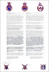 Letters patent granting heraldic emblems to the Corporation of the Township of Stanbridge