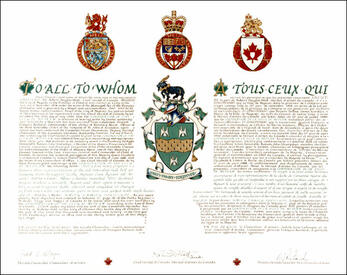Letters patent granting heraldic emblems to the Corporation of the City of Nepean