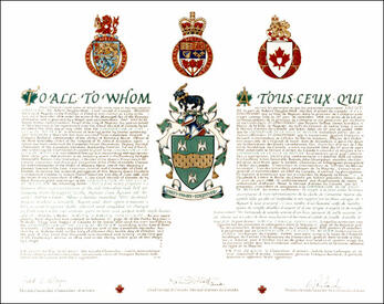 Letters patent granting heraldic emblems to the Corporation of the City of Nepean Letters patent granting heraldic emblems to the Corporation of the City of Nepean