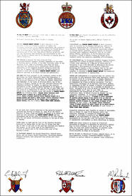 Lettres patentes concédant des emblèmes héraldiques à Joseph Marcel Bruno Pépin