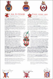 Letters patent granting differenced Arms to John Lachlan Matheson