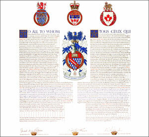 Letters patent granting heraldic emblems to Paul John Tuz