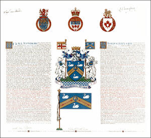 Letters patent granting heraldic emblems to The Corporation of the City of Stratford Letters patent granting heraldic emblems to The Corporation of the City of Stratford