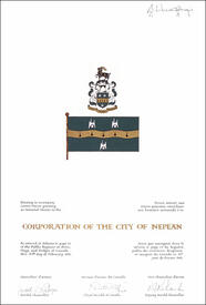 Lettres patentes concédant un drapeau à la Corporation de la ville de Nepean
