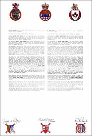 Lettres patentes enregistrant les emblèmes héraldiques de Daniel James Connor