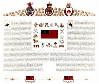 Lettres patentes concédant des emblèmes héraldiques à la Gendarmerie royale du Canada
