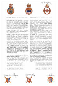 Lettres patentes concédant des emblèmes héraldiques à la société géographique royale du Canada