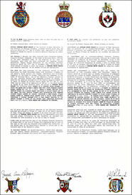 Letters patent granting heraldic emblems to Douglas Bruce Goldie Letters patent granting heraldic emblems to Douglas Bruce Goldie