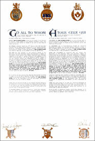 Letters patent granting heraldic emblems to Jean Elizabeth McPhee Letters patent granting heraldic emblems to Jean Elizabeth McPhee