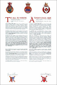 Lettres patentes concédant des emblèmes héraldiques à Wallace Graham Breck Lettres patentes concédant des emblèmes héraldiques à Wallace Graham Breck