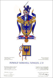Letters patent granting heraldic emblems to Donald Maxwell Fowler Letters patent granting heraldic emblems to Donald Maxwell Fowler