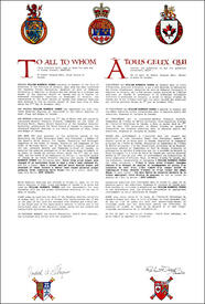 Lettres patentes enregistrant les emblèmes héraldiques de William McKenzie Youngs