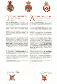 Lettres patentes enregistrant les emblèmes héraldiques de Lorne Somerville Henwood