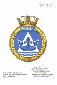 Letters patent approving the Badge of HMCS Montréal Letters patent approving the Badge of HMCS Montréal