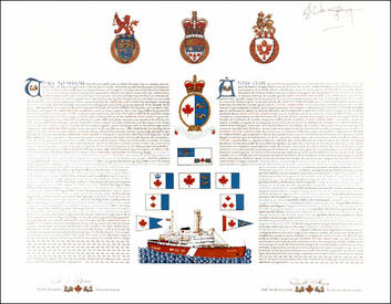 Letters patent granting Flags and Vessel Markings to the Canadian Coast Guard