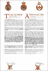 Letters patent granting heraldic emblems to Mohammed Ben Miloud Khalid Letters patent granting heraldic emblems to Mohammed Ben Miloud Khalid