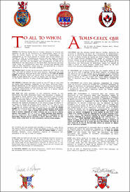 Letters patent registering the heraldic emblems of the City of Prince Albert