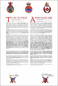 Letters patent granting heraldic emblems to Frederick William Russell Letters patent granting heraldic emblems to Frederick William Russell