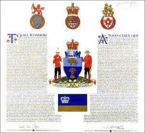 Letters patent granting heraldic emblems to the City of Regina
